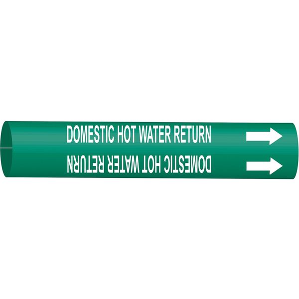 Pipe Marker, Domestic Hot Water Return, Gn, 4317-G