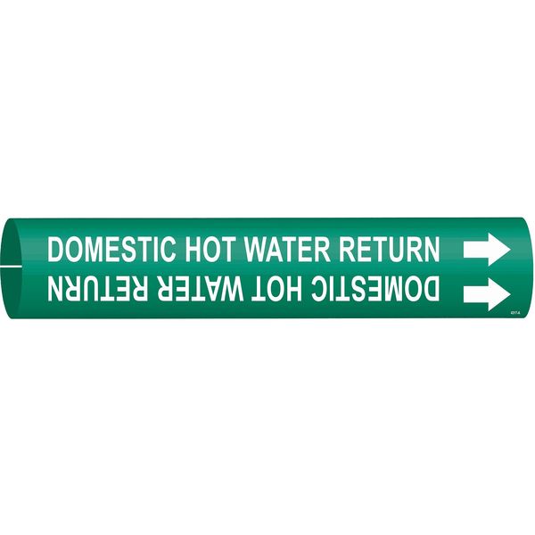 Pipe Marker, Domestic Hot Water Return, Gn, 4317-A