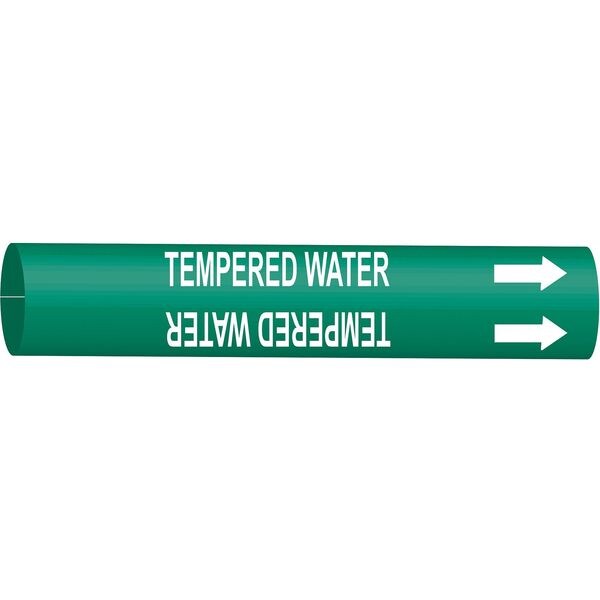 Pipe Marker, TempeR Water, Gn, 8 to9-7/8 In