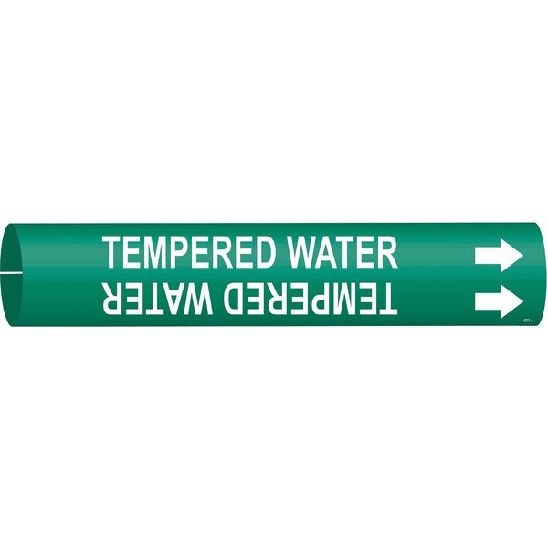 Pipe Marker, TempeR Water, 2-1/2to3-7/8 In, 4371-C
