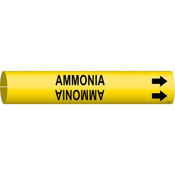 Pipe Marker, Ammonia, Yel, 2-1/2 to3-7/8 In