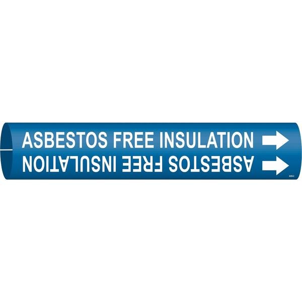 Pipe Marker, Asbestos Free Insulation, Blu, 4008-C