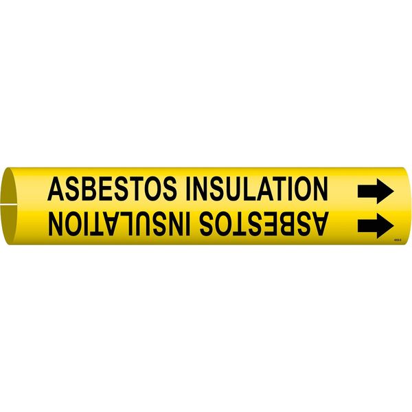 Pipe Markr, Asbestos Insulation, Y, 4to6 In