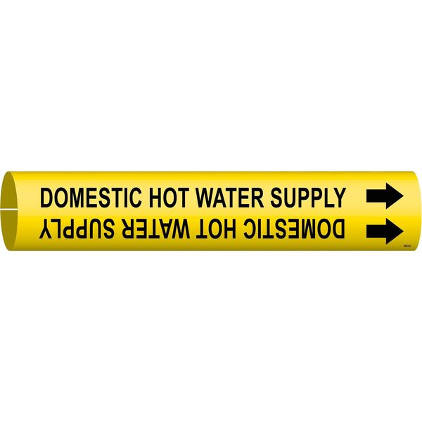 Pipe Marker, Domestic Hot Water Supply, Y, 4053-C