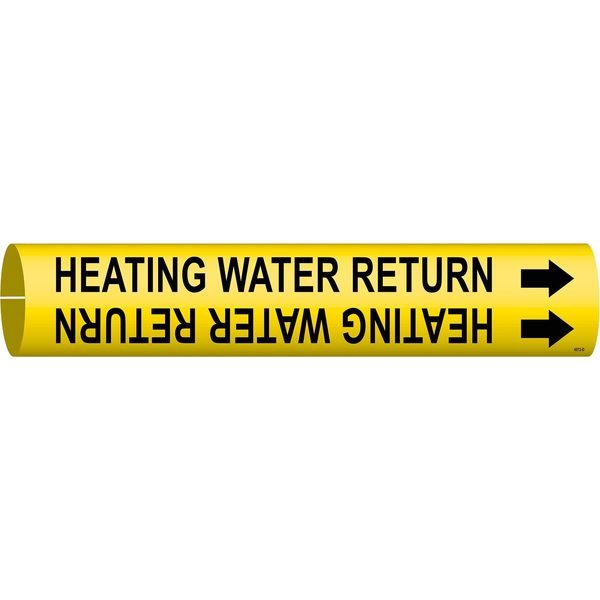Pipe Marker, Heating Water Return, 4to6 In, 4072-D
