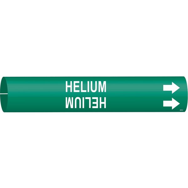 Pipe Marker, Helium, Grn, 2-1/2 to 3-7/8 In