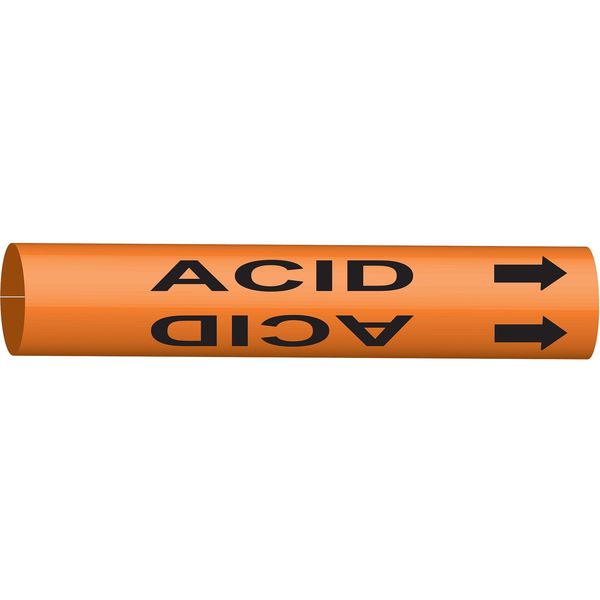 Pipe Marker, Acid, Orange, 8 to 9-7/8 In