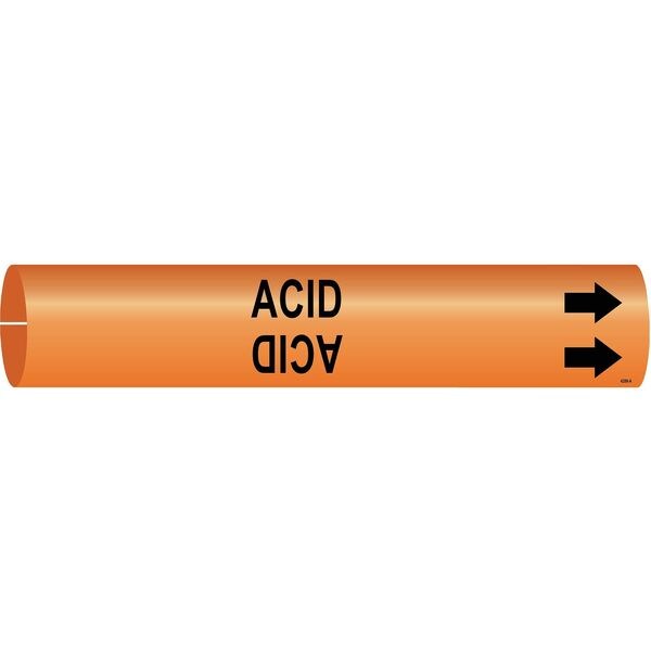 Pipe Marker, Acid, Orange, 4 to 6 In