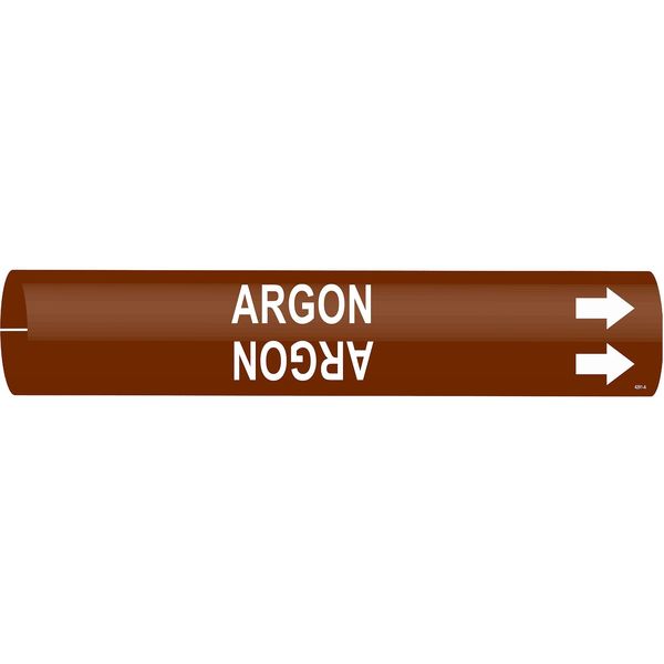 Pipe Marker, Argon, Brown, 1-1/2 to2-3/8 In