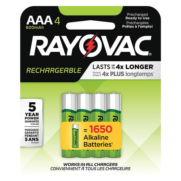 Precharged Recharg. Battery, AAA, NiMh, PK4
