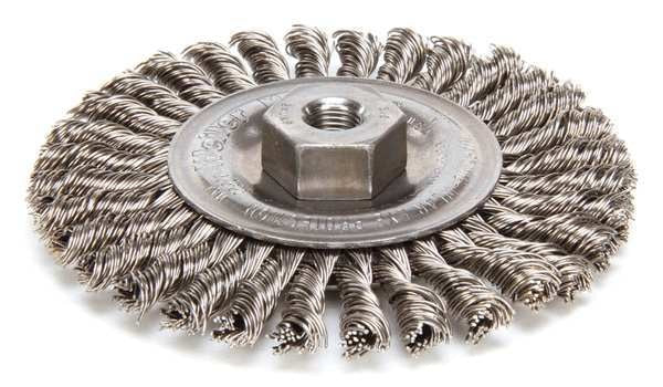 Twist Wire Wheel Wire Brush, Threaded Arbor
