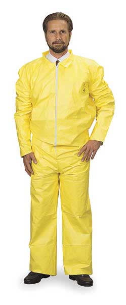 Collared Coverall, Open, Yellow, 6XL, PK12