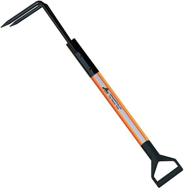 Rubbish Hook, 3 ft. Dog Bone Pole, HiViz Orange, D-Handle