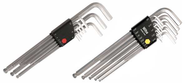 22-Piece Hex Key Set, Metric/SAE L-Shape, Alloy Steel, Chrome, Plastic Holder