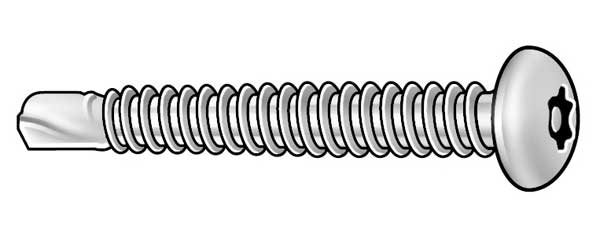 Sheet Metal Screw, #10 x 1-1/2 in, Zinc Plated Steel Pan Head Torx Drive, 50 PK
