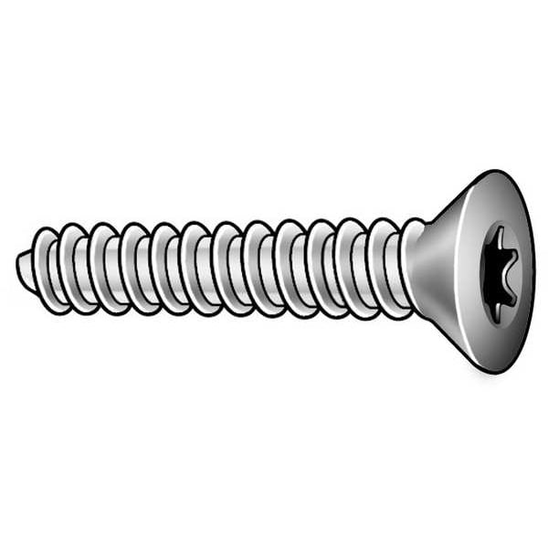 Thread Forming Screw, #4 x 3/4 in, Plain 18-8 Stainless Steel Pan Head Torx Drive, 50 PK