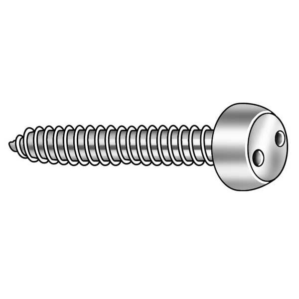 #10 x 1-1/2 in Spanner Pan Tamper Resistant Screw, 18-8 Stainless Steel, Plain Finish, 25 PK