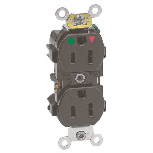 Receptacle, 15 A Amps, 125VAC, Duplex Outlet, 5-15R, Brown