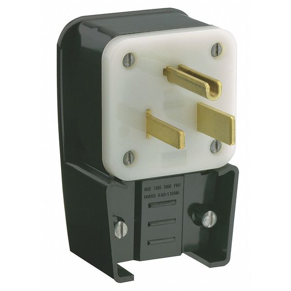 Agl Strt Blade Plug, Blk, 50 A, Stnd, 6-50P