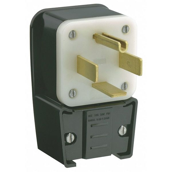 Agl Strt Blade Plug, Blk, 60 A, Stnd, 14-60P