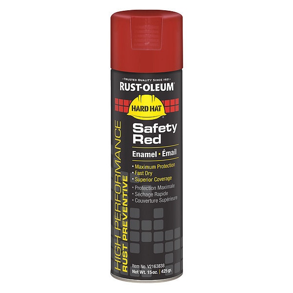 Rust Preventative Spray Paint, Safety Red, Gloss, 15 oz