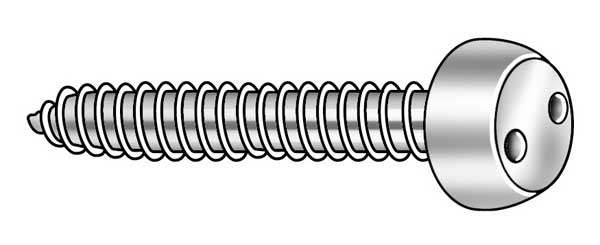 #8 x 5/8 in Spanner Pan Tamper Resistant Screw, 18-8 Stainless Steel, Plain Finish, 25 PK