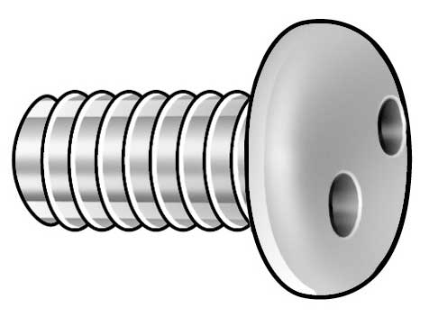 #6-32 x 1/2 in Spanner Pan Tamper Resistant Screw, 18-8 Stainless Steel, Plain Finish, 50 PK