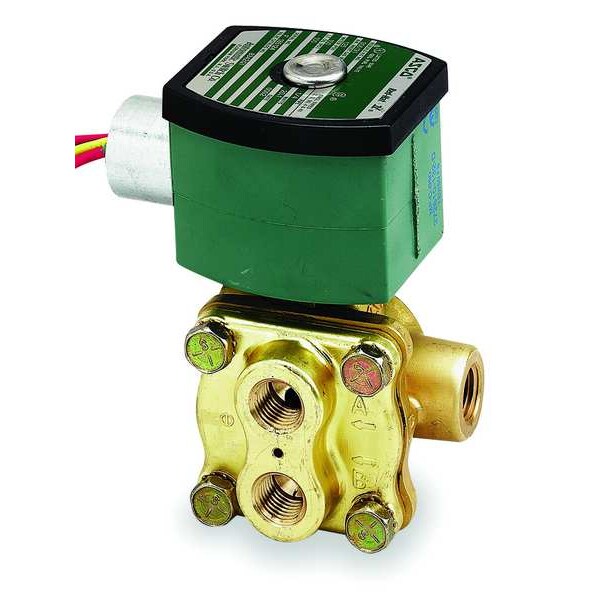 120V AC Brass Solenoid Valve, Universal, 1/4 in Pipe Size