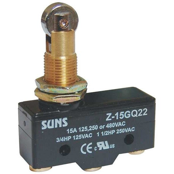 Industrial Snap Action Switch, Panel Mount, Plunger, Roller Actuator, SPDT
