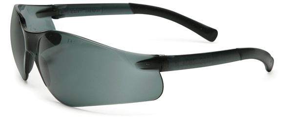 Safety Glasses, Wraparound Gray Polycarbonate Lens, Scratch-Resistant