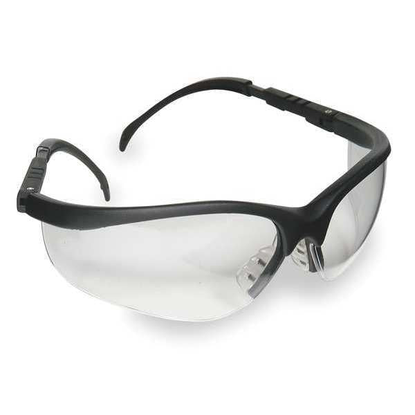 Safety Glasses, Wraparound Clear Polycarbonate Lens, Scratch-Resistant