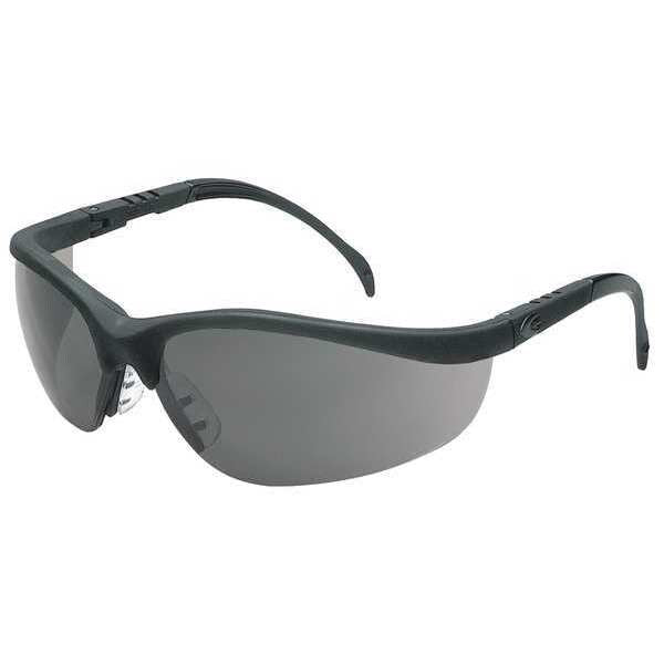 Safety Glasses, Wraparound Gray Polycarbonate Lens, Scratch-Resistant