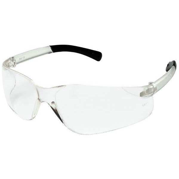 Safety Glasses, Anti-Scratch, Wraparound, Frameless, Soft Temple Ends, Clear Lens, Clear Frame