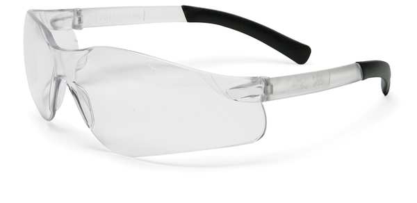 Safety Glasses, Anti-Scratch, Wraparound, Frameless, Soft Temple Ends, Clear Lens, Clear Frame