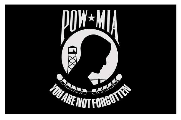 Pow Mia Flag, 4x6 Ft, Nylon, You are not forgotten, Black