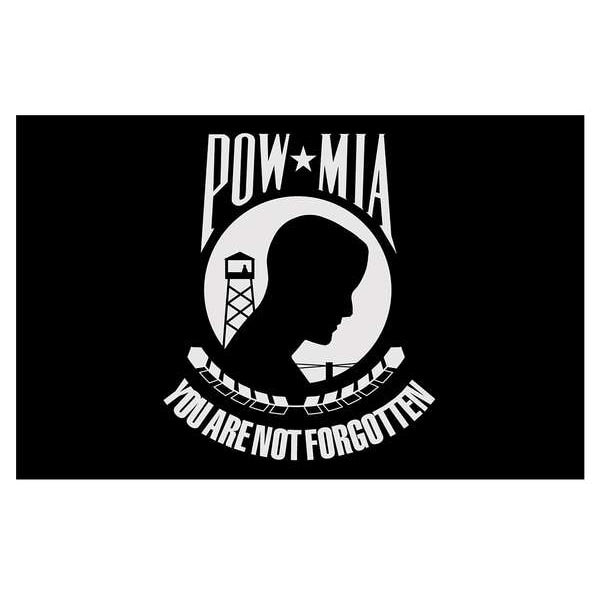 Pow Mia Flag, 5x8 Ft, Nylon, You are not forgotten, Black