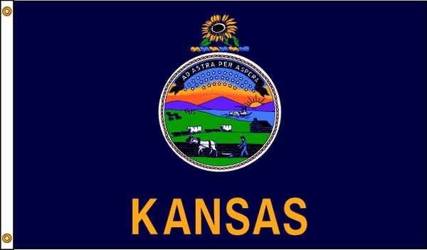 Kansas Flag, 4x6 Ft, Nylon