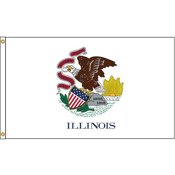 Illinois Flag, 4x6 Ft, Nylon