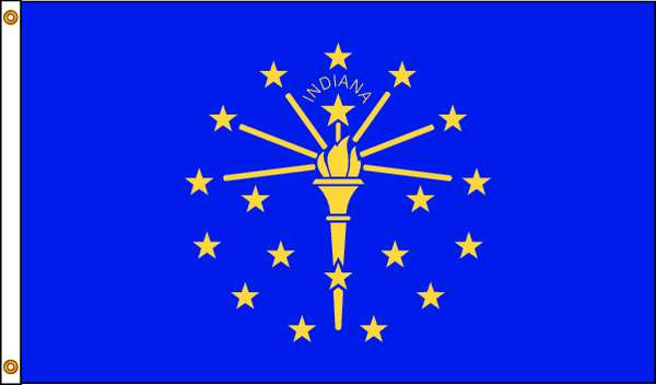 Indiana Flag, 5x8 Ft, Nylon