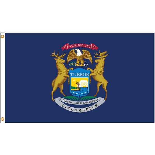 Michigan Flag, 4x6 Ft, Nylon