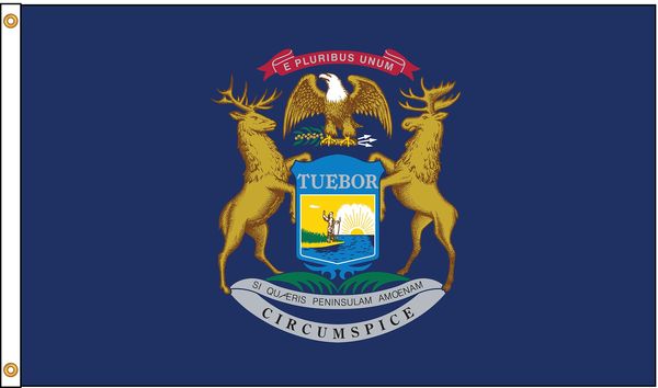 Michigan Flag, 5x8 Ft, Nylon