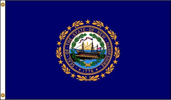 New Hampshire Flag, 5x8 Ft, Nylon