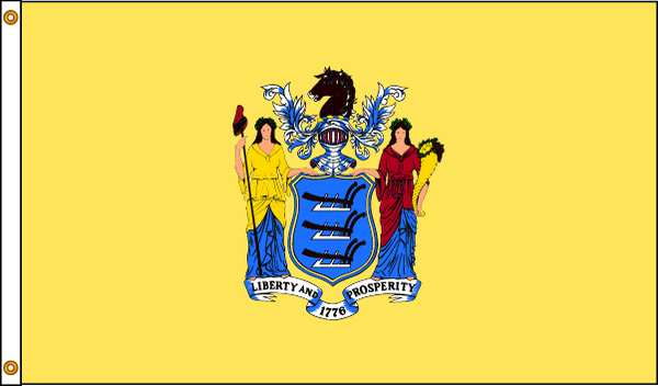 New Jersey Flag, 4x6 Ft, Nylon