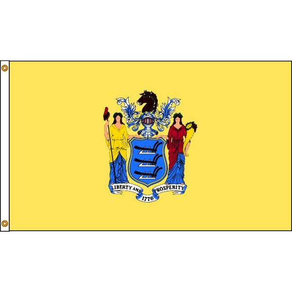 New Jersey Flag, 5x8 Ft, Nylon