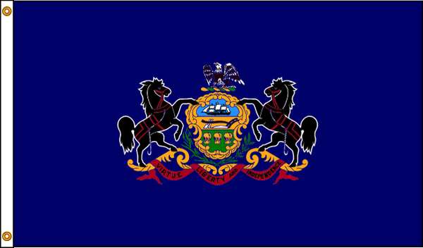 Pennsylvania Flag, 4x6 Ft, Nylon