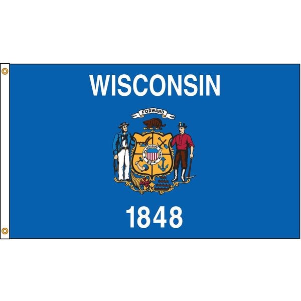 Wisconsin Flag, 4x6 Ft, Nylon