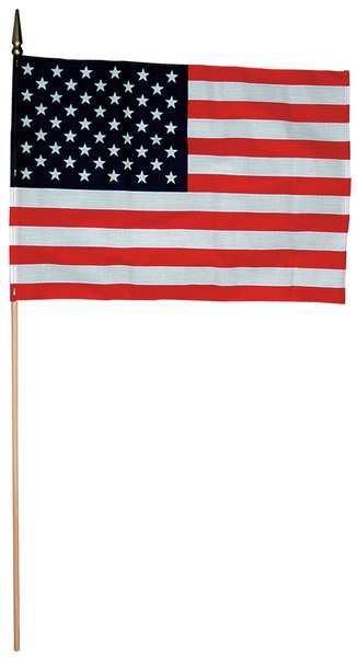 US Hand Held Flag Set, 8in.Hx12in.W, PK12