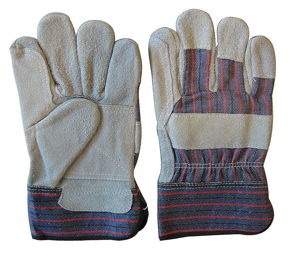 Leather Gloves, XL, Gray/Blue, PR