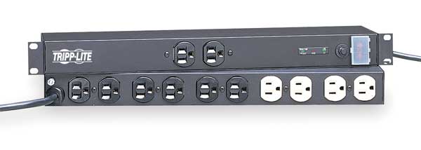 PDU, 120V, 12 Outlet, 15 ft., Black