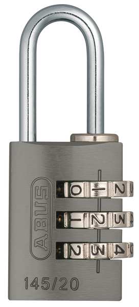 Combination Padlock, Side, Black/Silver